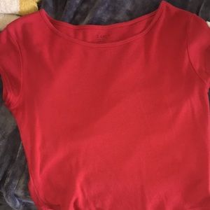 red unworn brandy tee